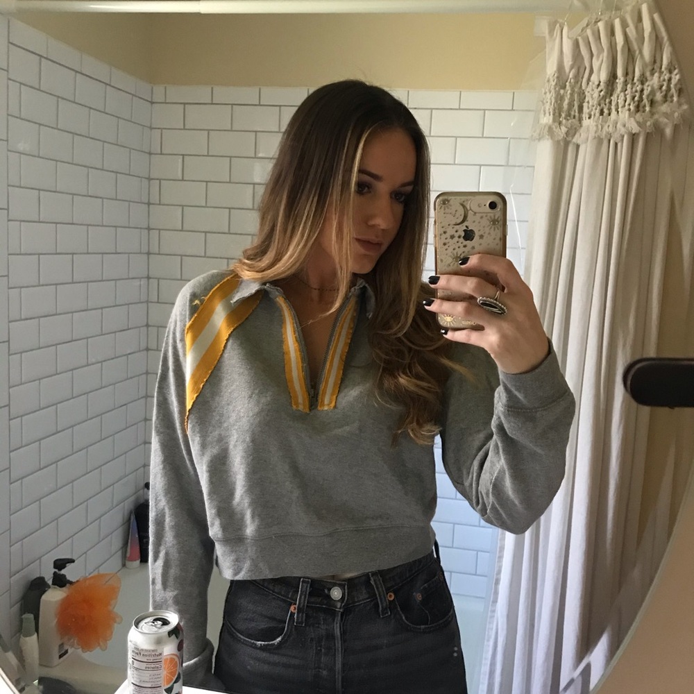 Cropped quarter zip sweater/sweatshirt